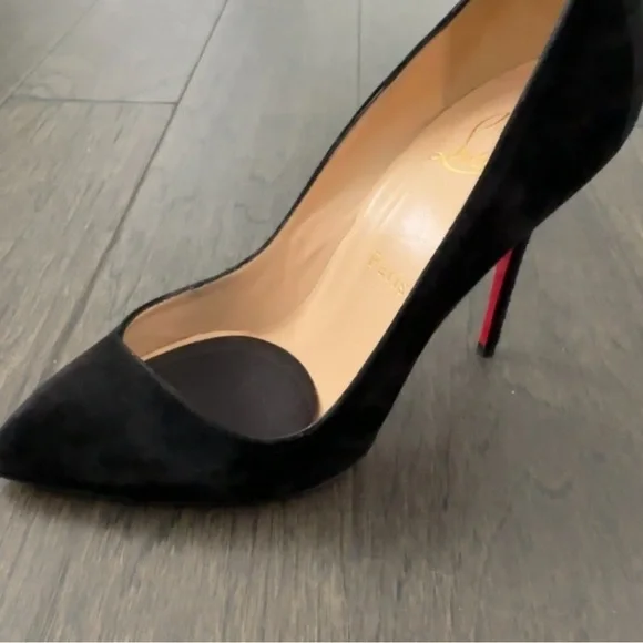 Christian Louboutin Cornielle Black Suede Heels - Picture 4 of 5